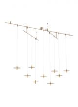 Visual Comfort & Co. Modern Collection 700PNT9NB-LED930R - Modern Mini Ponte dimmable LED Chandelier Ceiling Light in a Natural Brass/Gold Colored fi