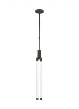Visual Comfort & Co. Modern Collection 700TDPHB224BZ-LED927 - Modern Phobos dimmable LED 2-light Small Ceiling Pendant in a Dark Bronze finish