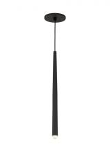 Visual Comfort & Co. Modern Collection 700TRSPPYL1RB-LED930 - Modern Pylon dimmable LED 1 Light Ceiling Pendant Light in a Nightshade Black finish