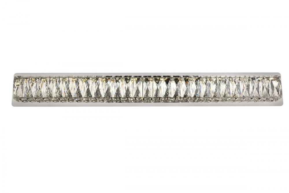 Monroe Integrated LED Chip Light Chrome Wall Sconce Clear Royal Cut Crystal
