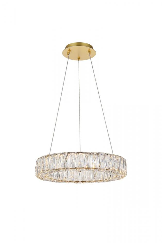 Monroe Integrated LED Chip Light Gold Pendant Clear Royal Cut Crystal
