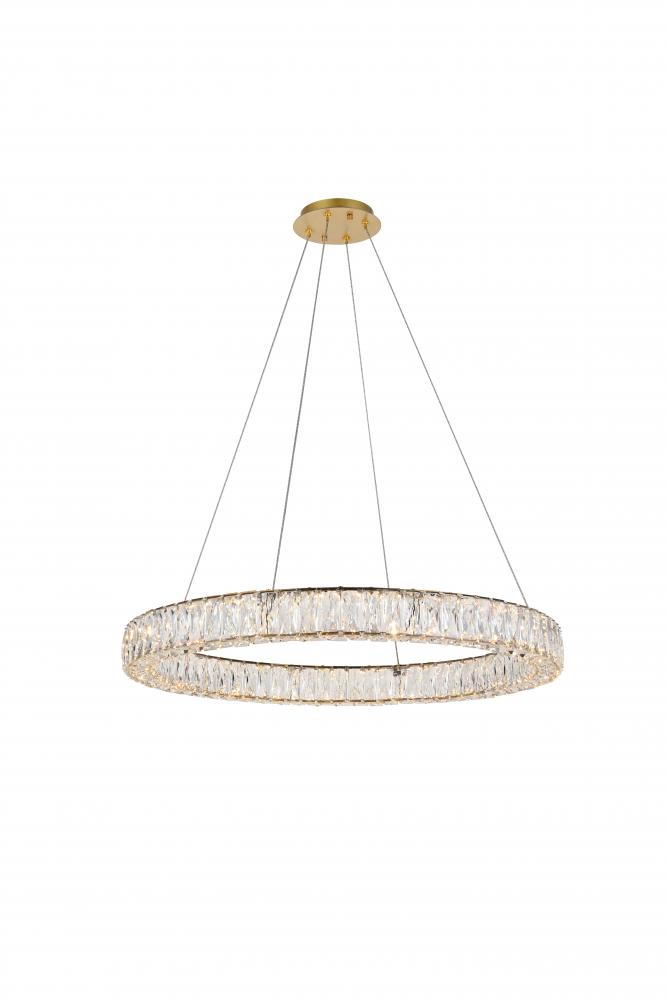Monroe Integrated LED chip light gold Chandelier Clear Royal Cut Crystal