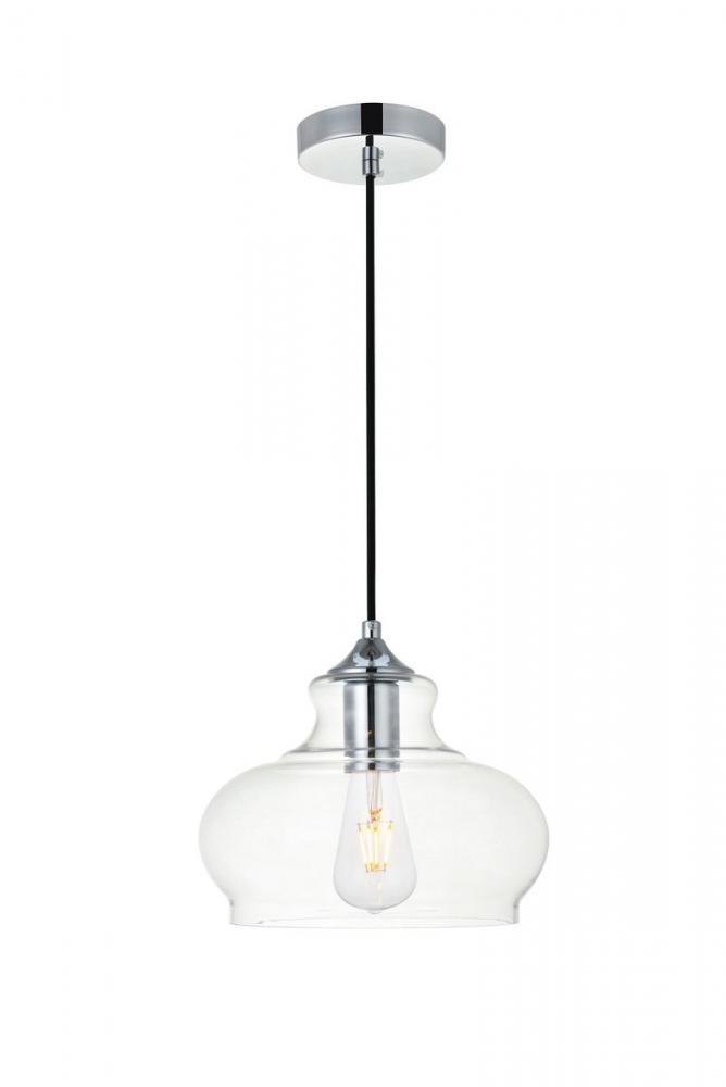 Destry 1 Light Chrome Pendant with Clear Glass