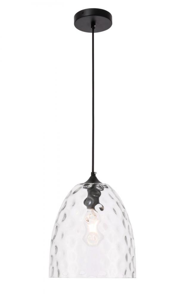 Gibson 1 Light Black and Clear Glass Pendant