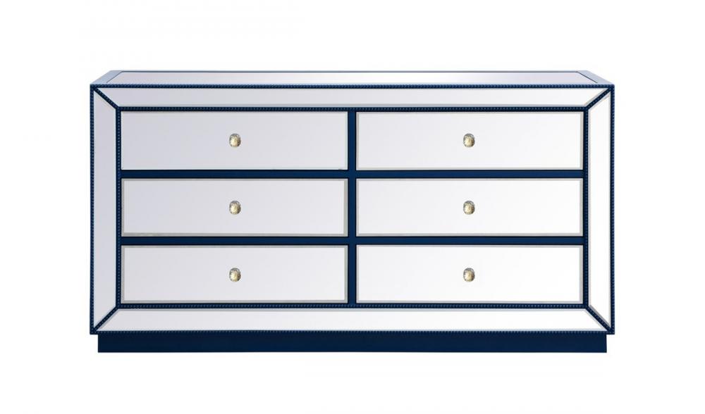 60 Inch Mirrored Chest in Blue