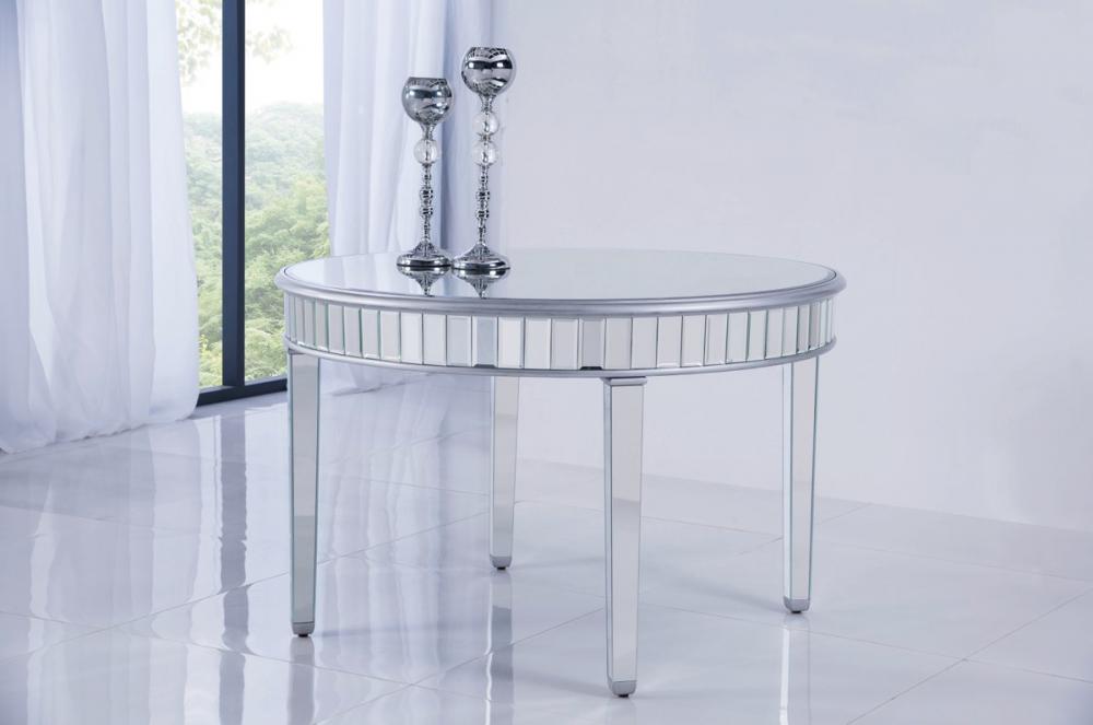 Round Dining Table 48 In.x30 In. in Silver Paint