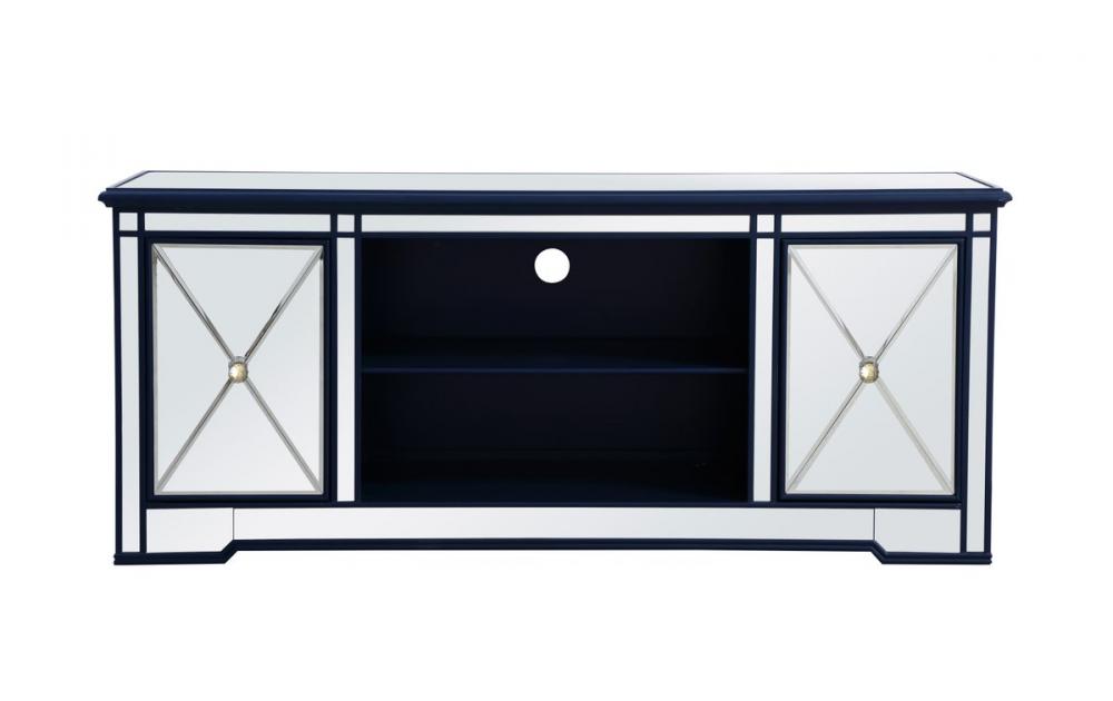 Modern 60 In. Mirrored Tv Stand in Blue