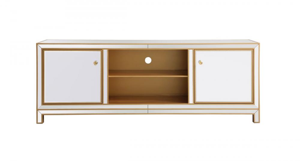 Reflexion 72 In. Mirrored Tv Stand in Gold