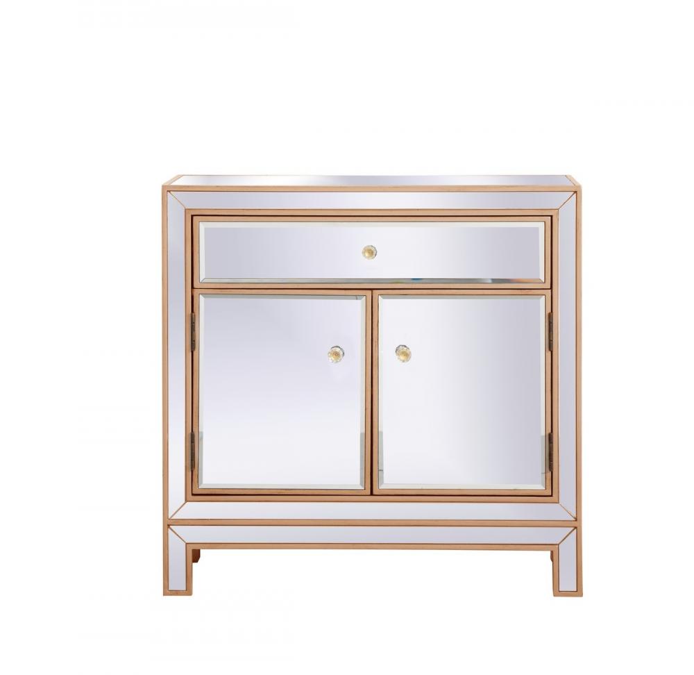 29 In. Mirrored Cabinet in Antique Gold