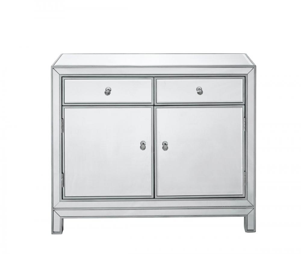 Nightstand 2 Drawers 2 Doors 38in. Wx12in. Dx32in. H in Antique Silver Paint