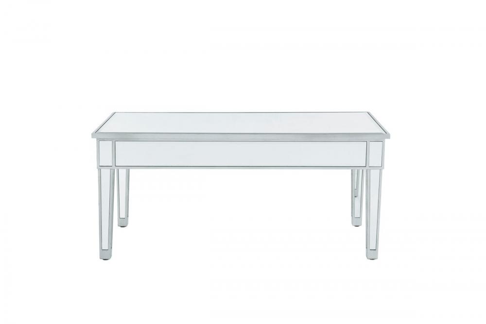 Coffee Table 40in. Wx20in. Dx18in. H in Antique Silver Paint
