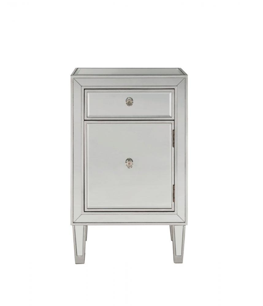 End Table 1 Drawer 18in. Wx13in. Dx29in. H in Antique Silver Paint