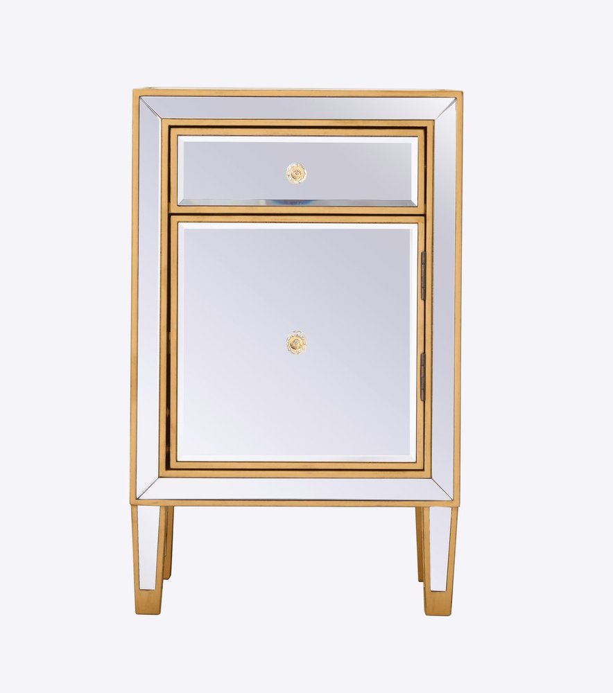 End table 1 drawer 18in. W x 13in. D x 29in. H in gold