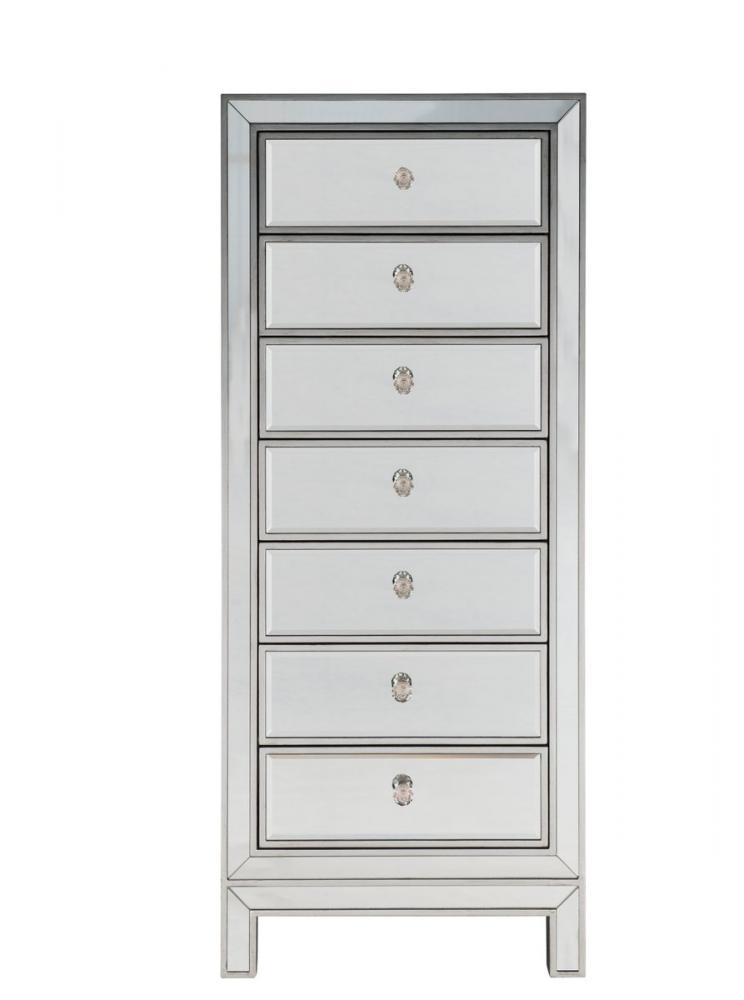 Lingerie Chest 7 Drawers 18in. Wx15in. Dx42in. H in Antique Silver Paint
