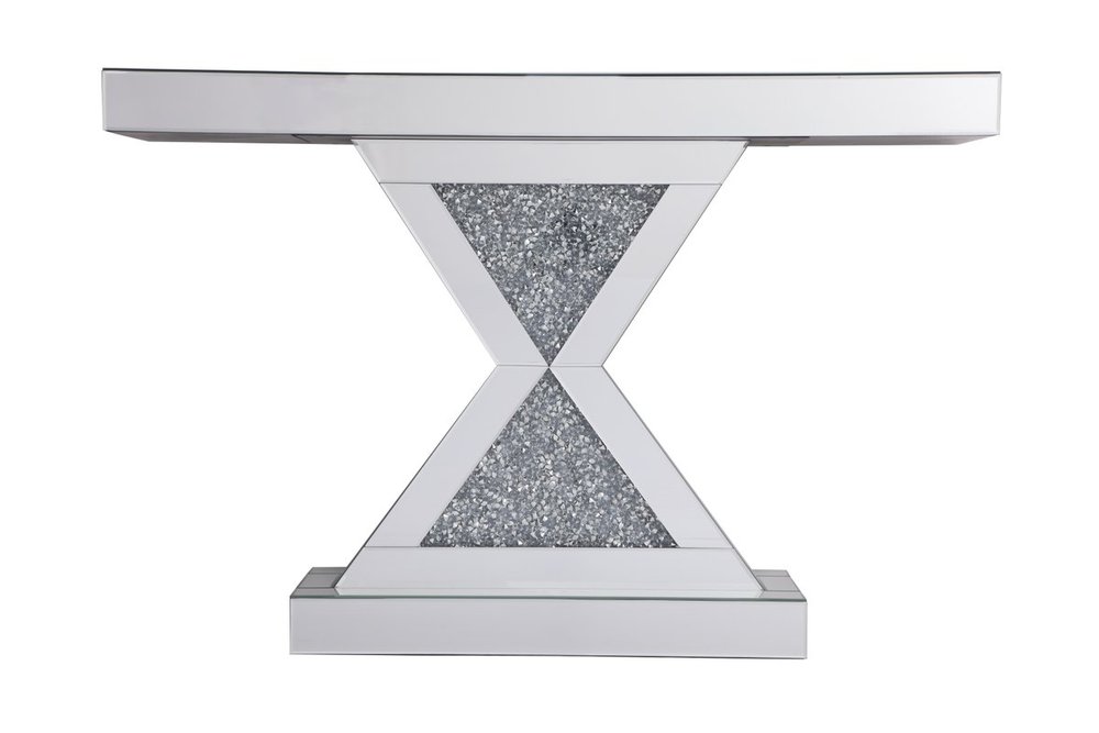 47 in. crystal mirrored console table