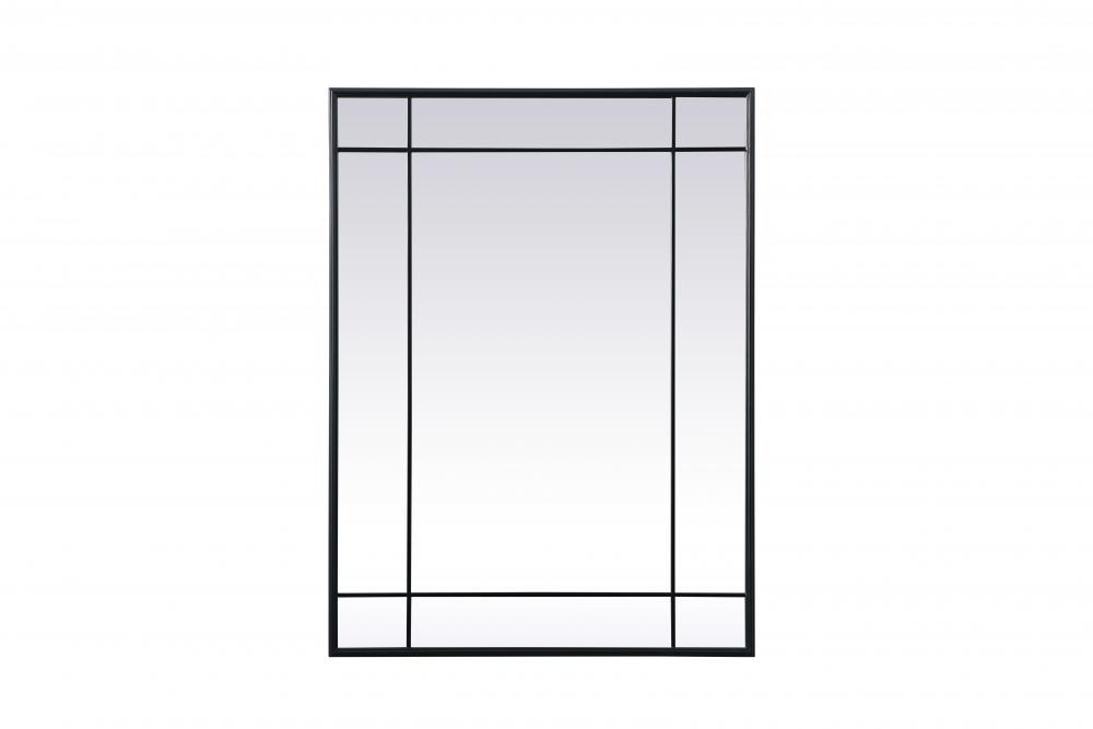 French Panel Wall Mirror 30x40 Inch in Black