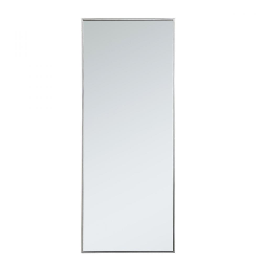 Metal Frame Rectangle Mirror 24 Inch in Silver