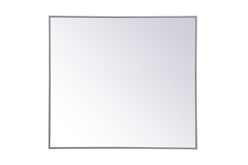Metal Frame Rectangle Mirror 36 Inchx40 Inch in Grey