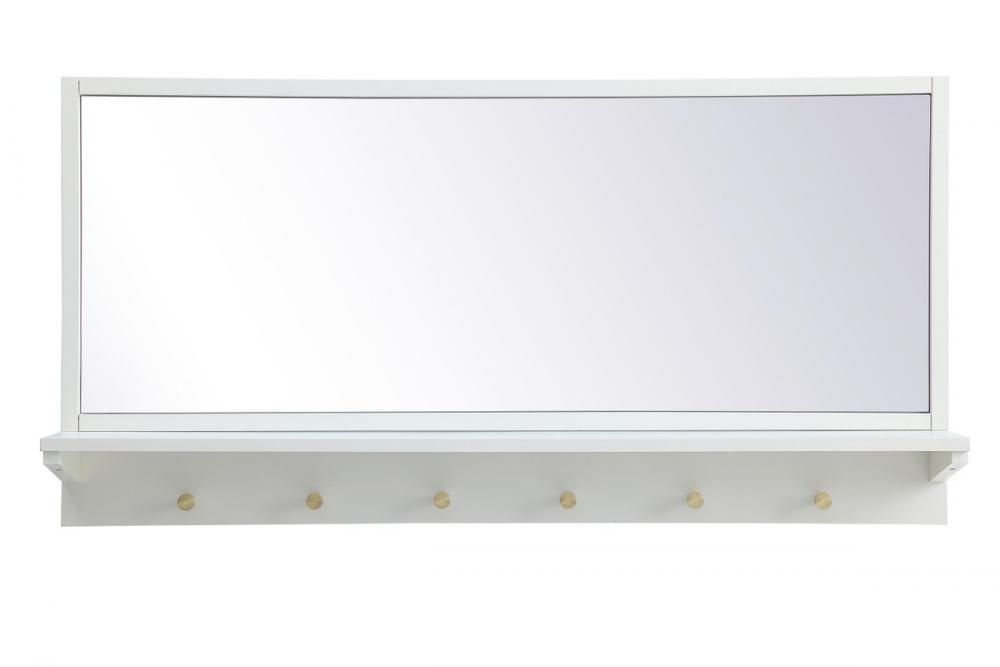 Entryway Mirror with Shelf 42 Inchx21 Inch in White