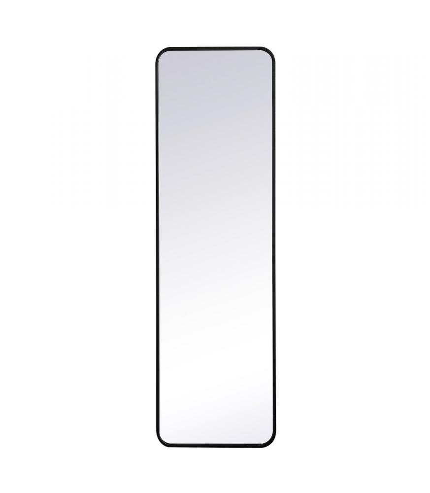 Soft Corner Metal Rectangular Mirror 18x60 Inch in Black