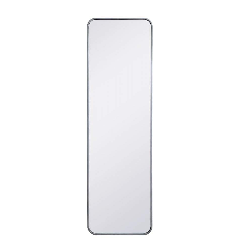 Soft Corner Metal Rectangular Mirror 18x60 Inch in Silver