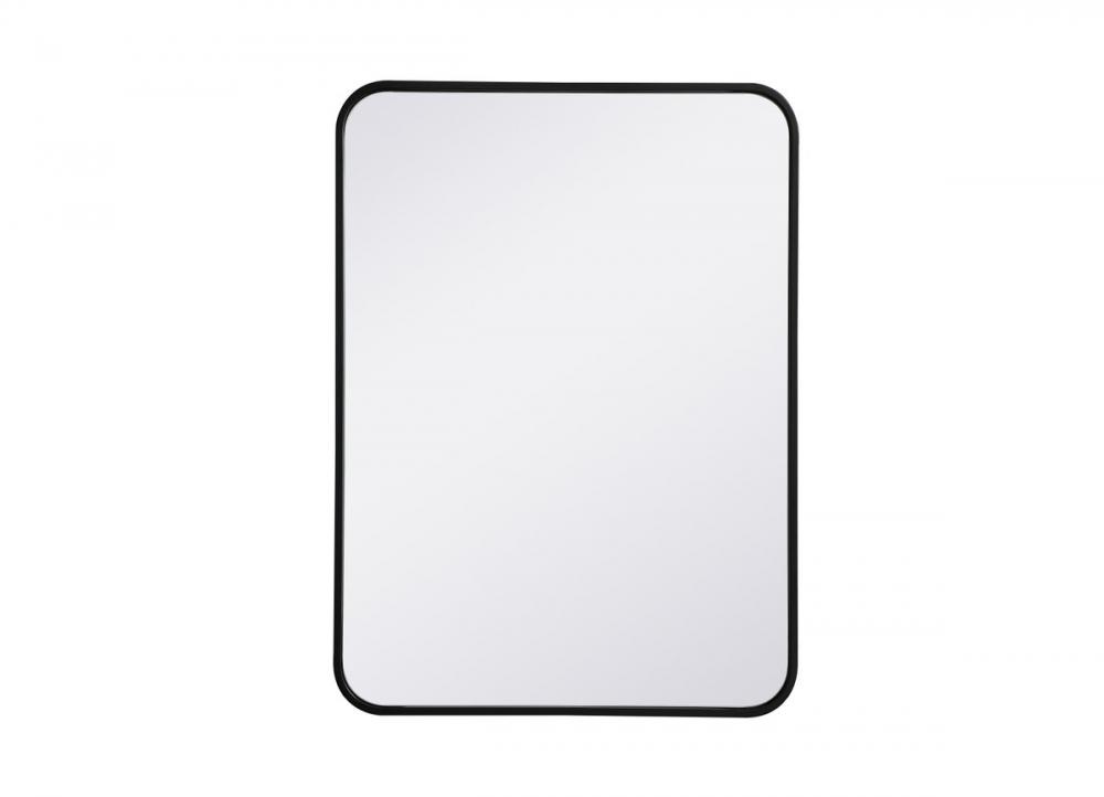 Soft Corner Metal Rectangular Mirror 22x30 Inch in Black
