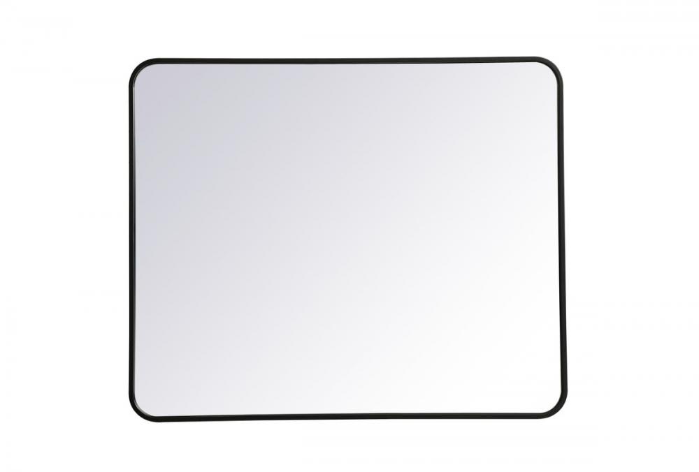 Soft Corner Metal Rectangular Mirror 30x36 Inch in Black