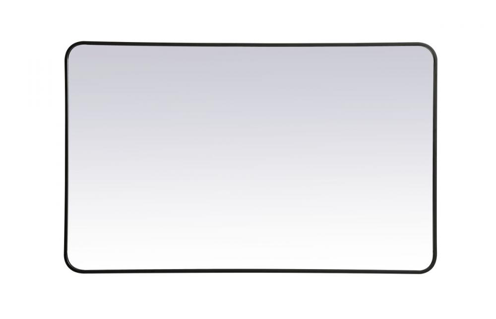 Soft Corner Metal Rectangular Mirror 30x48 Inch in Black