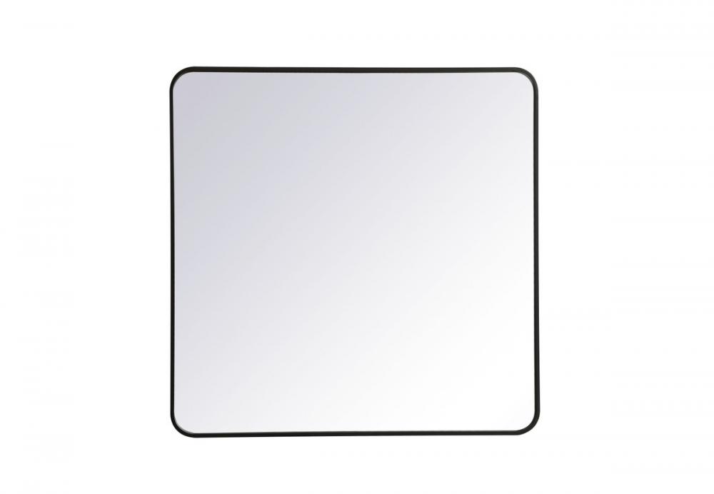 Soft Corner Metal Rectangular Mirror 36x36 Inch in Black