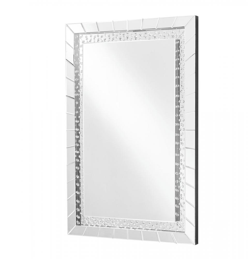 Sparkle 31.5 In. Contemporary Crystal Rectangle Mirror in Clear