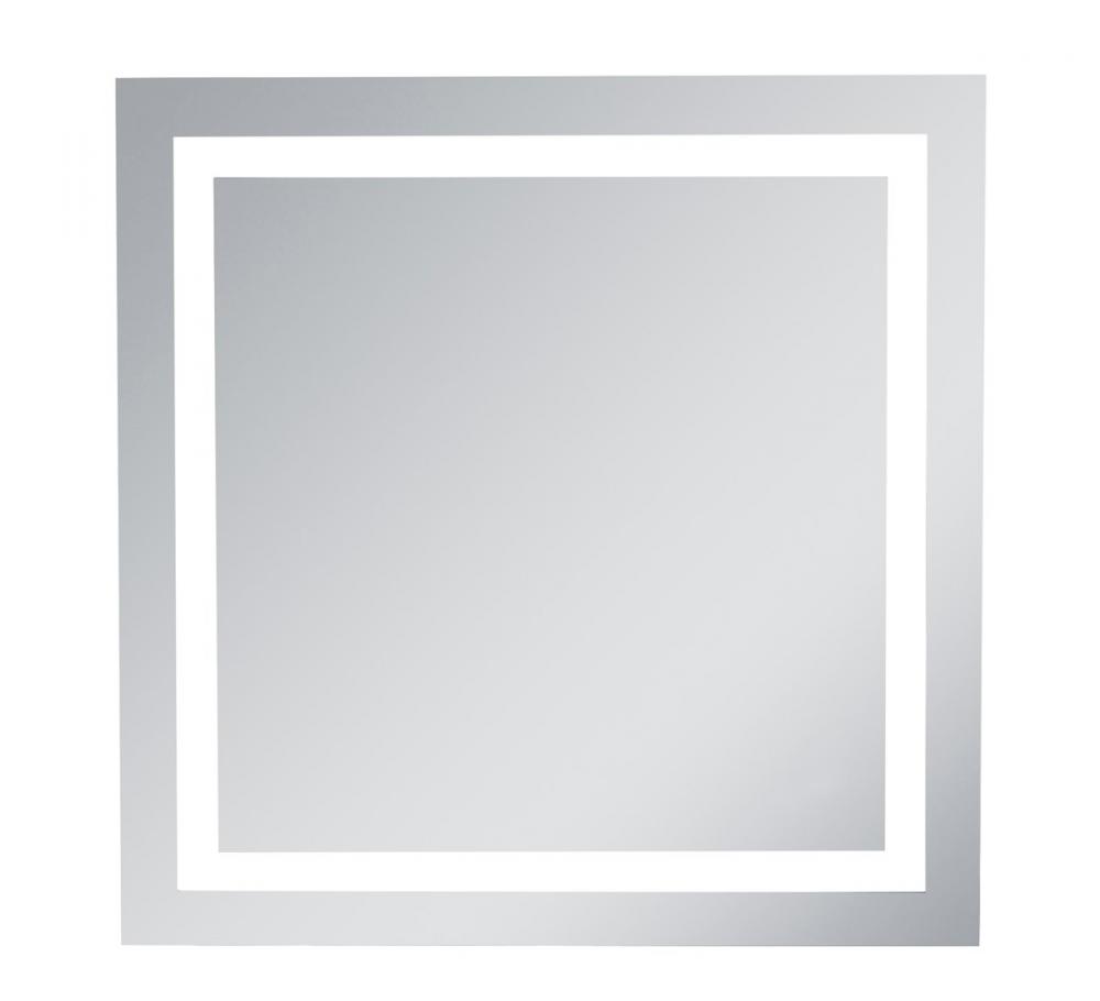 LED Hardwired Mirror Square W28 H28 Dimmable 5000k
