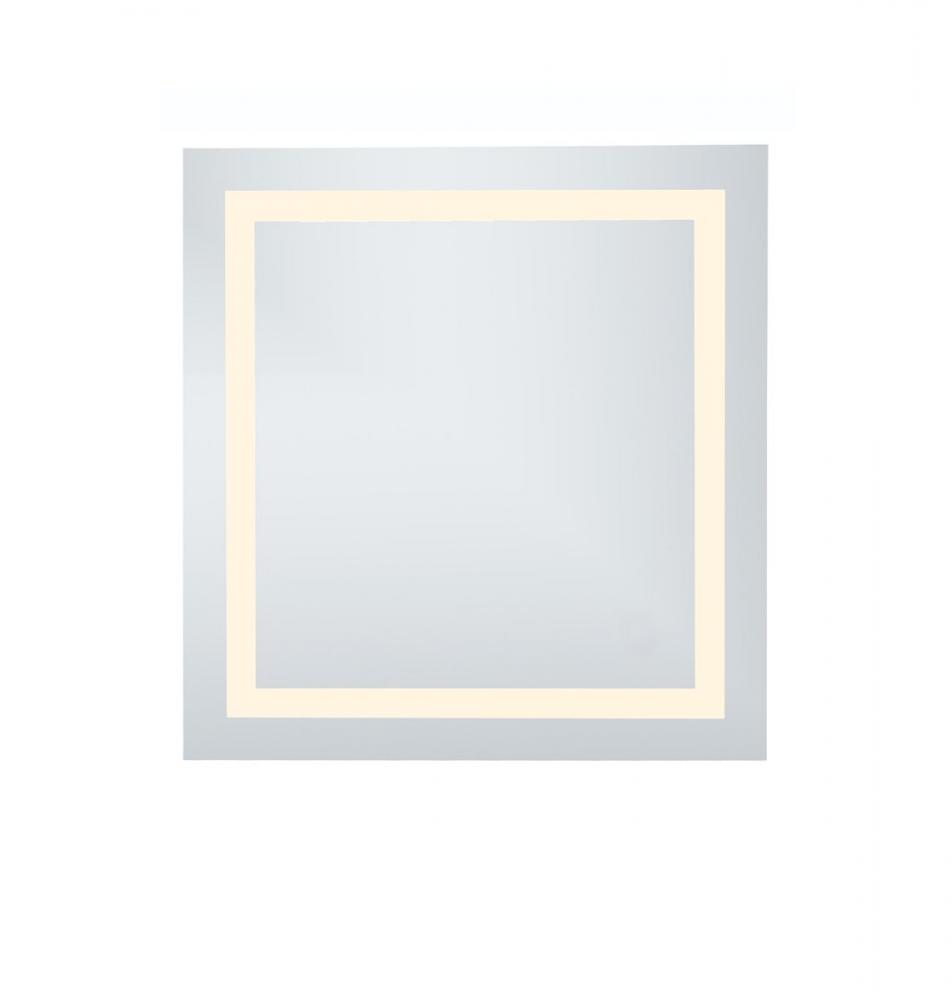 LED Hardwired Mirror Square W28 H28 Dimmable 3000k