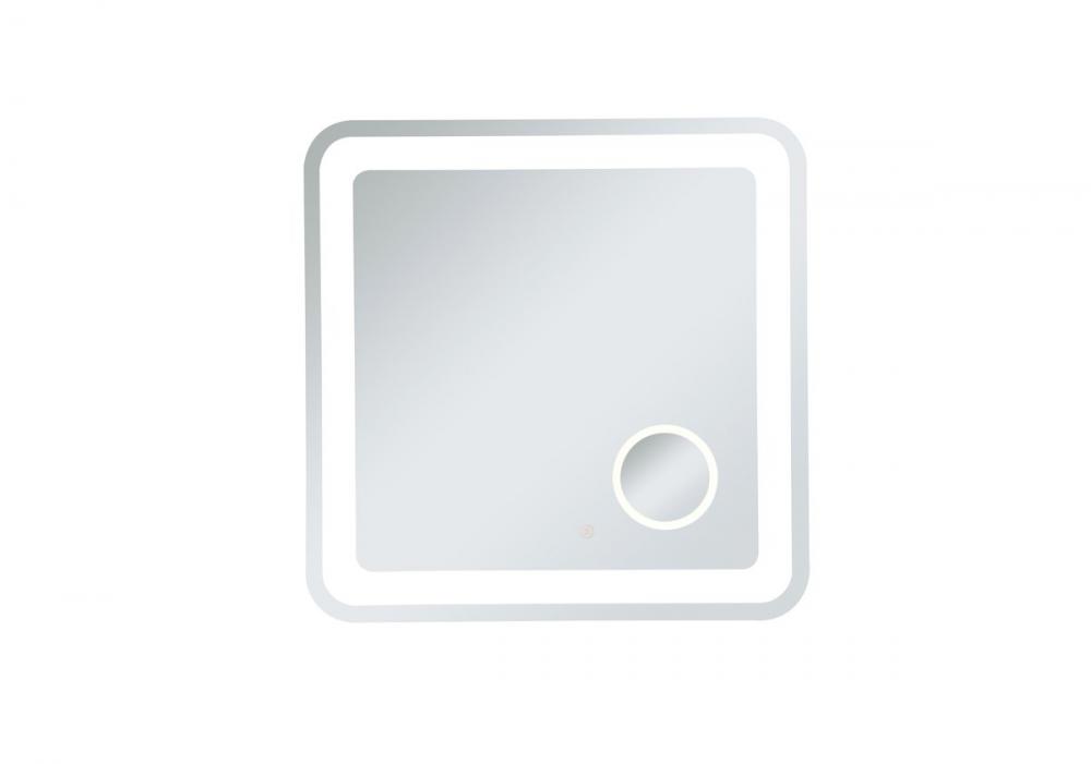 Lux 30inx30in Hardwired LED Mirror with Magnifier and Color Changing Temperature