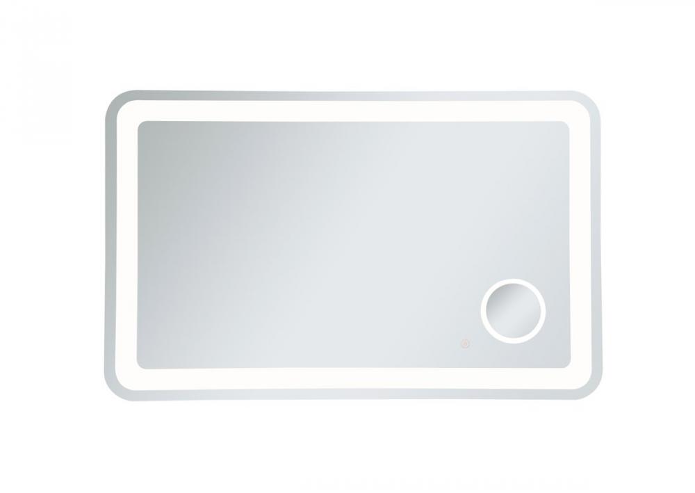 Lux 30in x 48in Hardwired LED mirror with magnifier and color changing temperature 3000K/4