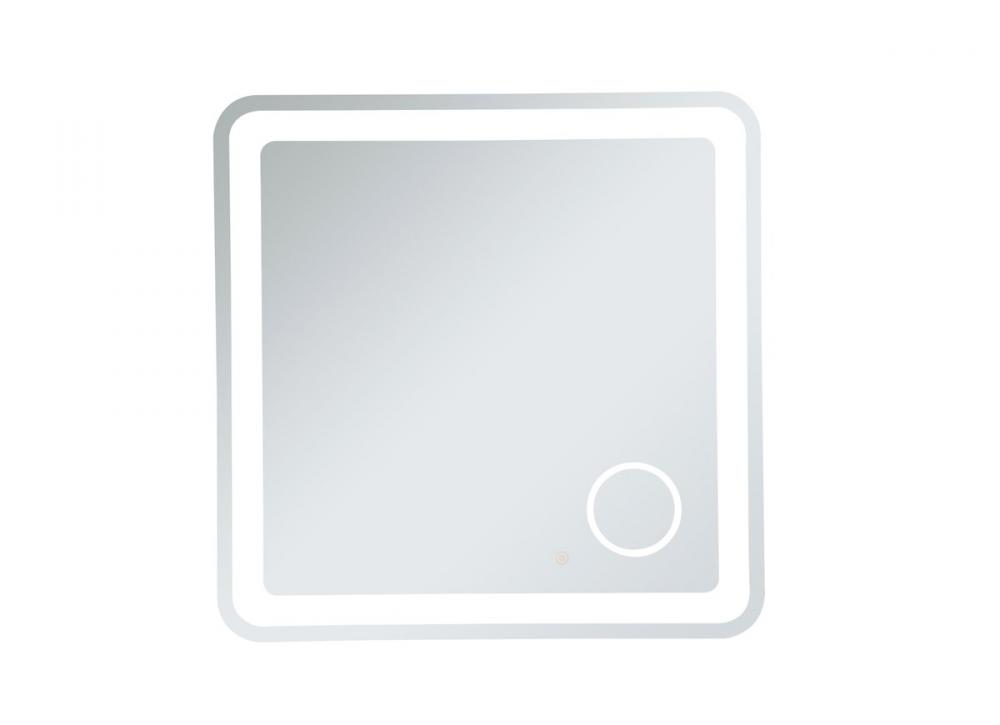 Lux 36in X 36in Hardwired LED Mirror With Magnifier and Color Changing Temp 3000k/4200k/6000k
