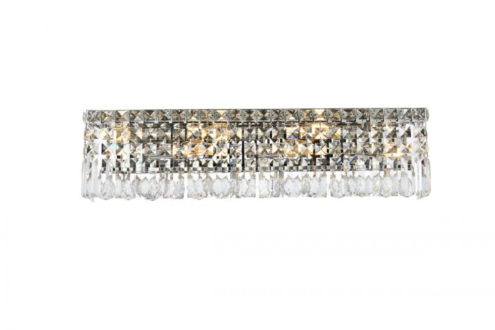 MaxIme 6 Light Chrome Wall Sconce Clear Royal Cut Crystal