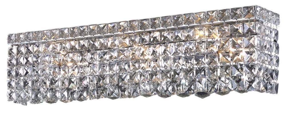 MaxIme 6 Light Chrome Wall Sconce Clear Royal Cut Crystal