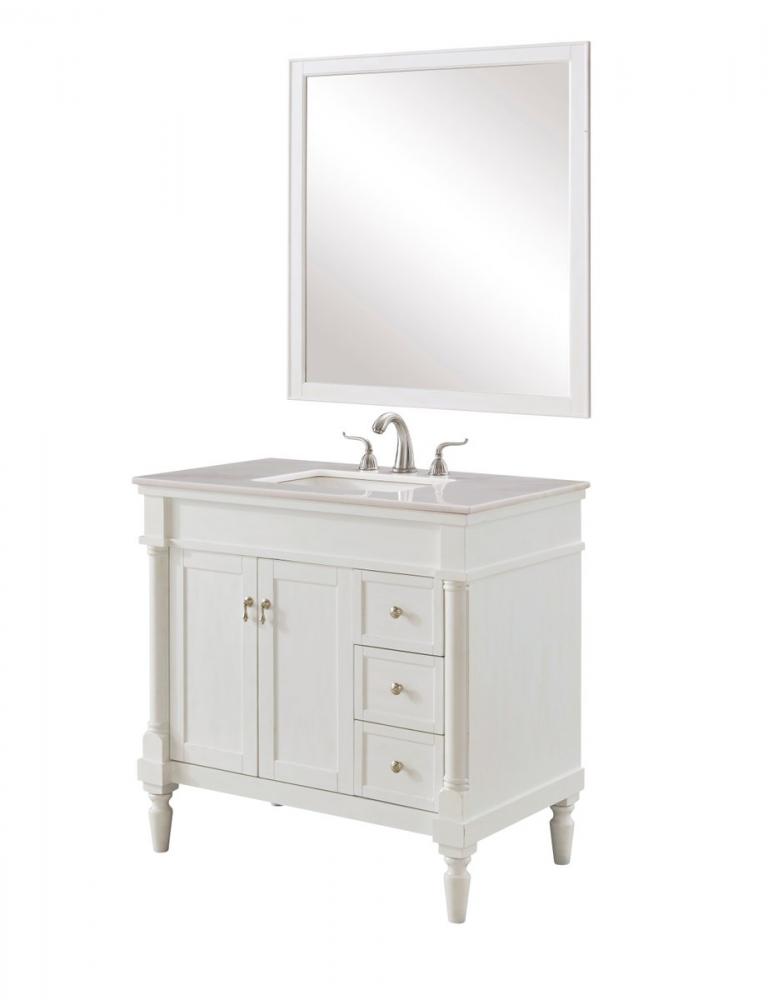 36 In. Single Bathroom Vanity Set in Antique White