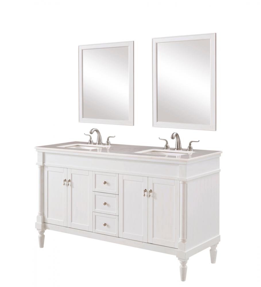 60 In. Single Bathroom Vanity Set in Antique White