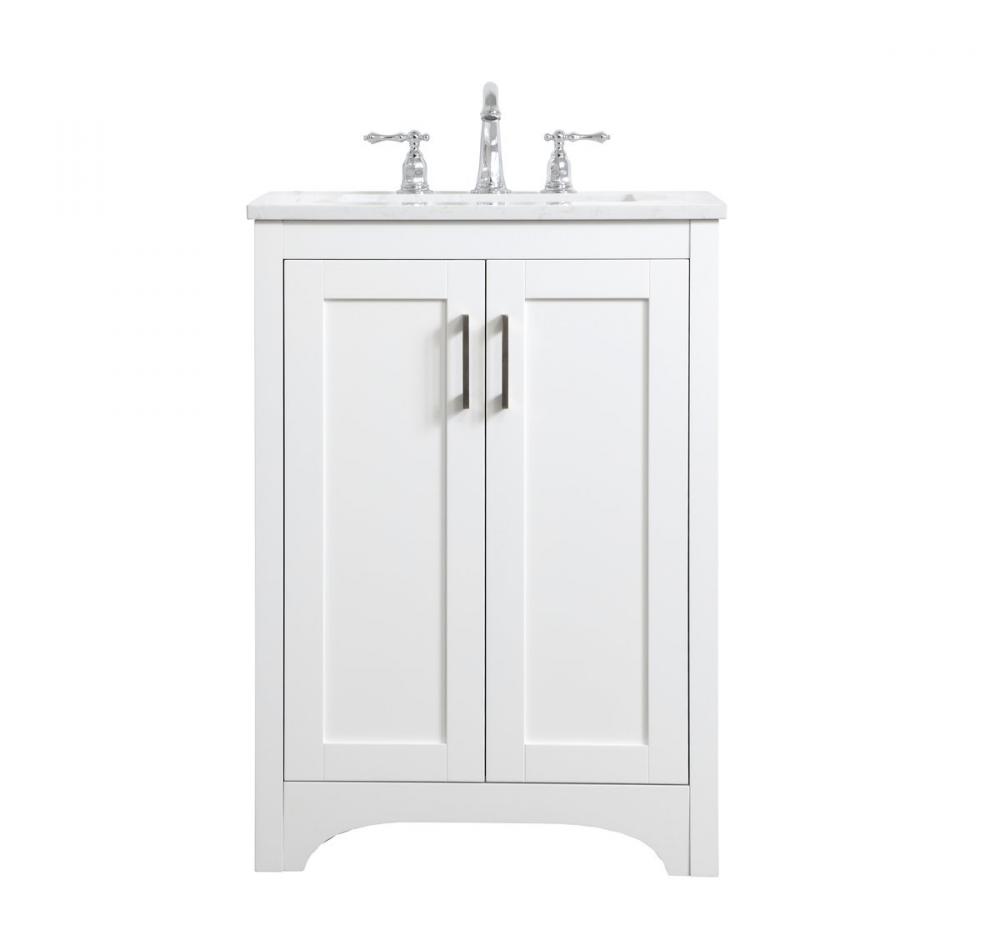 24 Inch Single Bathroom Vanity in White
