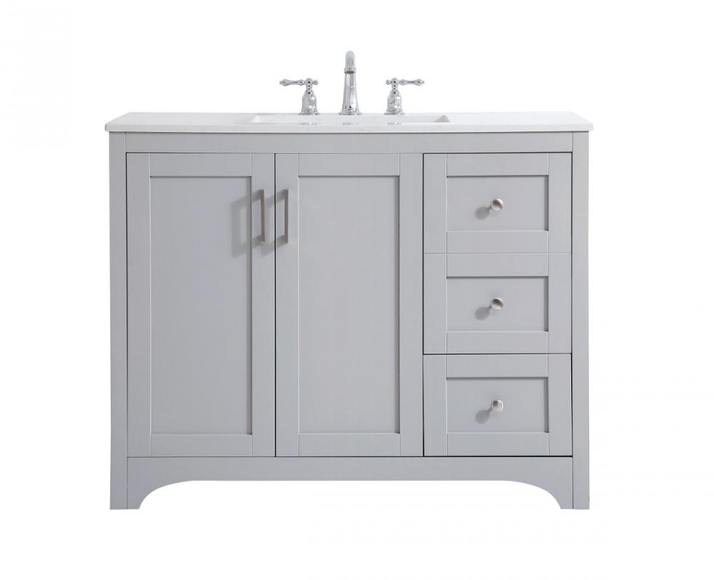 42 Inch Single Bathroom Vanity in Grey
