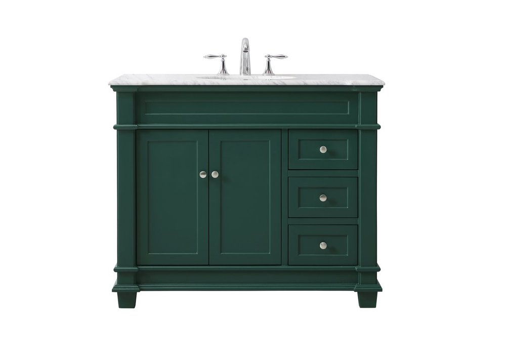 42 Inch Single Bathroom Vanity Set in Green