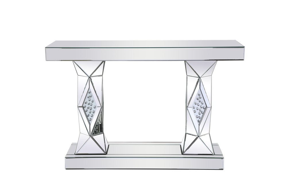 47 inch Rectangle Crystal Console Table Clear Royal Cut Crystal