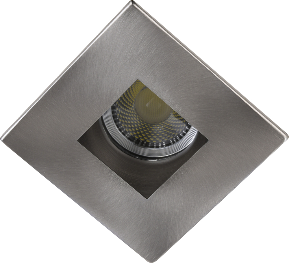 3" Brushed Nickel Square aperture with Brushed Nickel Square Trim ring