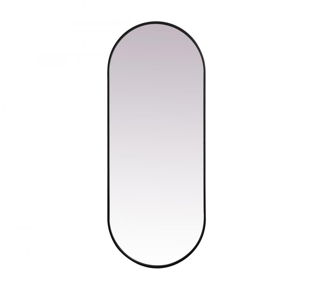 Metal Frame Oval Mirror 24x60 Inch in Black