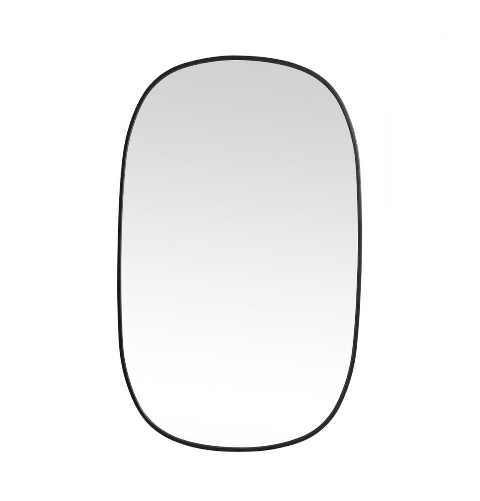 Metal Frame Oval Mirror 30x48 Inch in Black