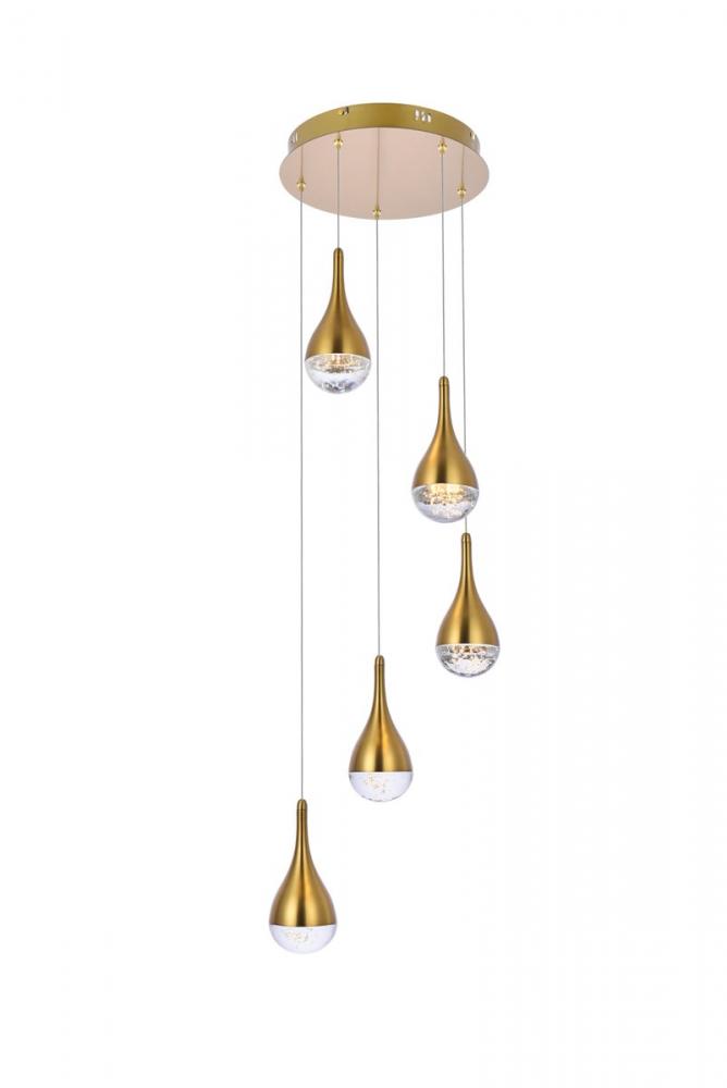 Amherst 14.5 Inch LED Pendant in Satin Gold