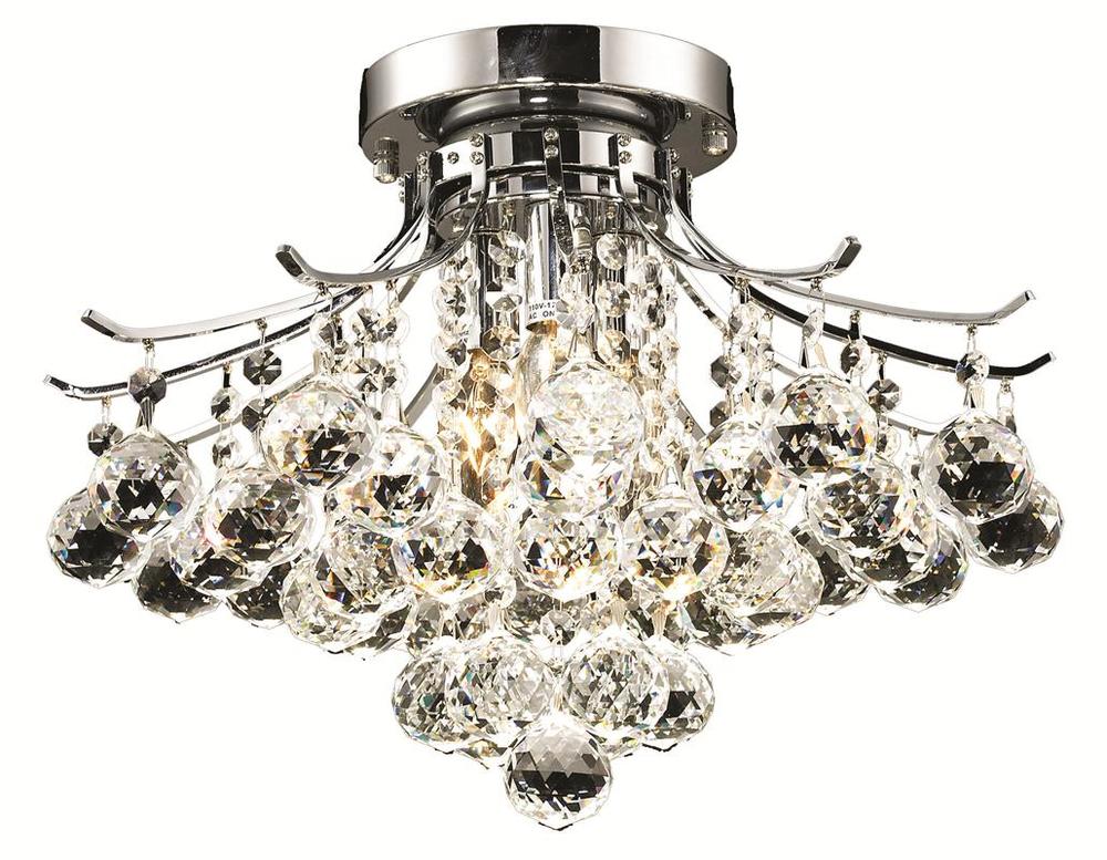 Toureg 3 light Chrome Flush Mount Clear Royal Cut Crystal