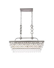 Elegant 1219G32AS - Nordic 32 Inch Rectangle Pendant in Antique Silver