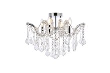 Elegant 2800F18C/RC - Maria Theresa 4 light Chrome Flush Mount Clear Royal Cut Crystal